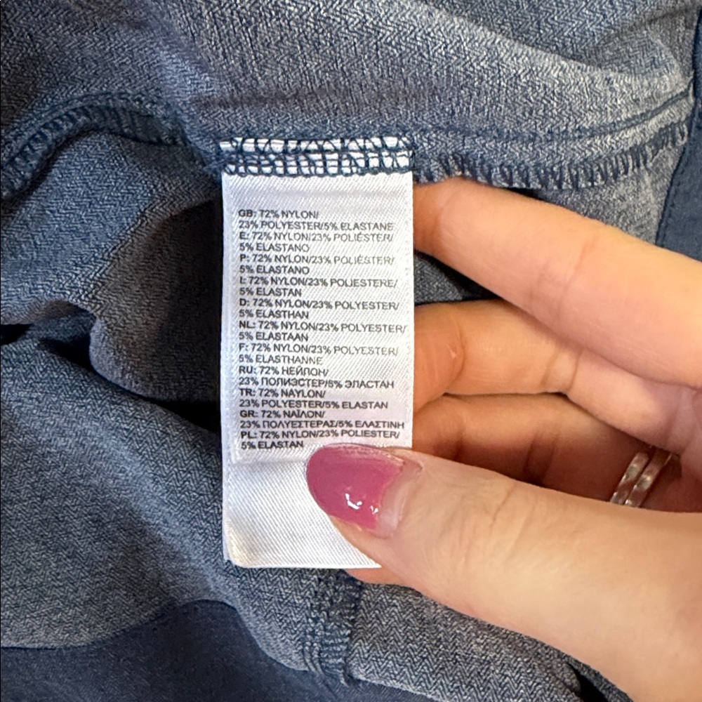 North Face Blue Aphrodite Cinch Waist V Neck Dress Size Large - Picture 4 of 4